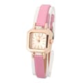 Mode Dam Analog Kvarts Klocka Rosa PU Armbandsur