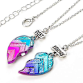 Pikkukuva 3 / 5: 4 kpl/ set Bff kaulakorut ja rannekorut Parhaat ystävät Half Heart Pendant Chain Kaulakorut Half Heart Friendship set