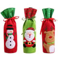XIANRENGE 3-pack julvinflaskpåsar för presenter Presentpåsar för flaskor Vinflaskskyddspåsar Dragsko Julklappspåsar Presentinslagning