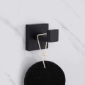 Miniatyrbillede 5 af 5: 304 mat sort 304 rustfrit stål Enkelt krog Perforeret krog Badekåbekrog,
