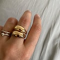 Miniatyrbillede 2 af 5: 2 stk Punk Hip Hop Chunky Ringe Til Kvinder Trendy Geometrisk Circle Stack Guld Sølv Ring Minimalistisk Fest Bryllupssmykker Silver