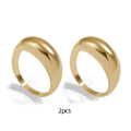 Miniatyrbillede 5 af 5: 2 stk Punk Hip Hop Chunky Ringe Til Kvinder Trendy Geometrisk Circle Stack Guld Sølv Ring Minimalistisk Fest Bryllupssmykker Silver