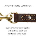 Miniatyrbillede 3 af 4: Hunde Læder Flettet Hunde Kort Traffic Leash Braid