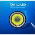 Miniatyrbilde 5 av 5: Superlys hodelykt for dykking LED høyeffekt oppladbar lommelykt 2000 lumen 3 moduser og 90° rotasjon (svart) -
