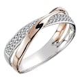 Miniatyrbilde 1 av 5: Mote Ny To Tone X Form Cross Ring For Kvinner Bryllup Trendy Smykker Blendende Cz Stone Store Moderne Ringer Anillos Mixed