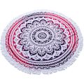 Pikkukuva 4 / 5: Pyöreä rantapyyhe Tapestry Joogamatto Mandala-kuvioiset peitot (punainen, 1,5 x 1,5 M-Mandala)