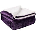 Miniatyrbillede 1 af 4: Tæppe Twin Tykt Varmt Tæppe Til Vinter Seng Super Blødt Fuzzy Flannel Fleece/Uld Ligner Reversible Fløjl Plys Tæppe (Lilla Twin Størrelse 60\"x80\")