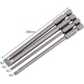 Miniatyrbillede 3 af 4: 4 stk. S2 legeringsstål 100mm 1/4 tommer sekskant skaft form 3mm-6mm magnetisk fladhoved slids skruetrækker bits kits