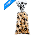 Miniatyrbillede 3 af 5: 100 Paw Print Poser, Varmeforseglede Slikposer, Hundegave, Kattegodbidsposer Med 100 Sølv Twist Ties Til Kæledyrsgodbidsfestgaver (sort)