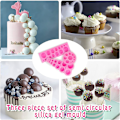 Miniatyrbillede 4 af 5: Diy 3d perle fondantform kugle perle halv kugle chokolade silikoneforme kage dekoration sukker slikkepind form (3stk)