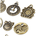Pikkukuva 4 / 8: 18 kpl/setti kello riipus charmeja, monivärinen sekoitettu antiikkinen pronssi kello hammaspyörä charmeja Steampunk kello riipus DIY korujen valmistus tarvikkeet