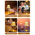 Miniatyrbild 5 av 8: Bordslampa Touch Lampor Sängbordlampa, 10-vägs Dimbar Bordslampa för Vardagsrum, 3 Färger Liten Lampa för Sovrum, Laddbar La Crystal Table Lamp