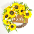 Miniatyrbild 1 av 4: Solroskrans Välkommenskylt Konstgjord Blomkrans Dörrkrans För Vår Sommar Bröllopsdekorationer
