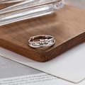 Miniatyrbillede 4 af 7: Til Min Datter Fidget Ring Sterling Sølv Angst Ring Justerbar Fidget Ring Stress Spinner Ringe med Perler Kubisk Zirkon Angst Ring til Datter Fidget Ring 5h1g Silver