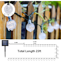 Miniatyrbilde 2 av 6: Solcellelys Utendørs, 7,3 meter 50LED Solcelle Hagelys Vanntett Krystallkule Innendørs/Utendørs Lyslenke Solcellelys for Terrasse Hage, Fest, Camping Clear White
