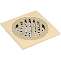 Miniatyrbillede 3 af 4: Kvadratisk Gulvafløb Badeværelse Bruser Spild Gitter Messing Si Built Hjem Tilbehør Antik Sanitær Grad Ren Kobber Gulvafløb 10*10cm