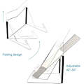 Miniatyrbillede 4 af 5: Bogstøtte, Fold-n-Stow Metal Bogstand Justerbar og Bærbar Læsning Bogstøtter Multifunktionel Stativ Holder til Lærebog, Ipad, Kogebog (Sort)
