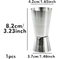 Miniatyrbillede 7 af 8: 25ml/50ml Rustfrit Stål Jigger Bar Craft Dobbelt Spirit Målekop Dobbelt Jigger til Bar Cocktail Shot Måling