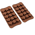 Miniatyrbillede 3 af 5: 15 hulrums stjerneformet chokoladeform, non-stick fødevarekvalitet silikoneform sæt til slik gelé, isterning