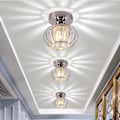 Miniatyrbilde 3 av 6: Mini Krystall Taklampe Moderne Krom Halvmontert Taklampe for Soverom Spisestue Stue Gang Chrome (Crystal Lampshade)