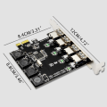 Miniatyrbild 4 av 5: Pci-e till Usb 3.0 Pci för Express expansionskort, stödjer Usb dataöverföring, 4 portar
