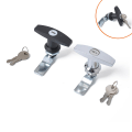Miniatyrbillede 5 af 5: T-Håndtag Dørgreb Lås Lås Lastbil Dæk Camping Trailer Skab T-Håndtag Garage Dør Lås Blank Krom Sort 1 Pakke Sort