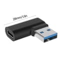Miniatyrbillede 3 af 5: 10 Gbps USB 3.0 Han til Type C Hun Adapter med 90 Grader til Bærbare Computere og Tablets