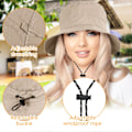 Miniatyrbilde 4 av 5: Sammenleggbar Bøttehatt Dame Justerbar Sommer Lett Hatt Sammenleggbar Strand Fiskehatt (Khaki)