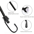 Miniatyrbilde 3 av 6: Bungee-snører med kroker, kraftige elastiske bungee-stropper for utendørs bruk, luktfri industriell kvalitet bungee-tau for å sikre presenninger, bagasje, telt, sykler Black 24inch x 4pcs