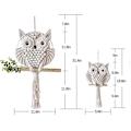 Miniatyrbillede 2 af 5: Ugle Gobelin, Ugle Macrame Vægophæng Gobelin Kunst Dekor Håndlavet Vævet Boho Gobelin Ornament Ugle Macrame Gobelin