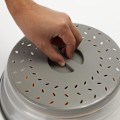 Pikkukuva 2 / 6: Taitettava mikroaaltouunin ruoansuojus BPA-vapaa TPR, 10,5 tuumaa, pyöreä kahvalla (punainen + harmaa + satunnainen väri) 3 Pack