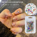 Miniatyrbilde 5 av 5: Neglekunstplukker i harpiks med fargerike rhinestones og prikkeverktøy
