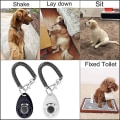 Miniatyrbilde 3 av 5: 2-pakks med klikkere for hundetrening med håndleddsstropp (svart + hvit), klikker for dyretrening med store knapper, effektivt verktøy for atferdstrening for