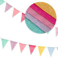 Miniatyrbilde 2 av 5: 60 flagg 65 fot vimpel banner, flerfarget utendørs vanntett trekantflagg imitert lin lerret vimpel for bryllup bursdagsfest festival dekor