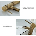 Miniatyrbillede 5 af 5: Høj Bambus Vandhane, Vandfald Vaskblanding Basin Mixer Tap, Enkelt Hul Vandhaner Varmt Og Koldt Vand Tilgængelig, Bronze Badeværelses Vandhane, 3 Brud Mund Sammenføjning