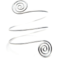 Miniatyrbild 1 av 4: Spiral Armband Armband Bangle för kvinnor Lady Bridal Metal Övre Arm Manschett Armlet Gypsy Boho Armband Silver