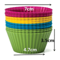 Miniatyrbillede 5 af 5: 12 stk. Silikon Kageform Runde Muffins Cupcakes Bageforme Køkken Bageudstyr DIY Kage Dekorationsværktøjer (hy)