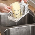 Miniatyrbilde 4 av 5: 304 Rustfritt Stål Svamp Holder, Multifunksjonell Kjøkkenvask Organizer Vask Caddy Vask | Henge Justerbart Panel