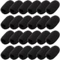 24-pack mini skumvindruta blåshörlursmikrofon svamp mini skumskydd för lavalier och blåsmikrofon