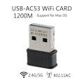 Miniatyrbilde 2 av 5: Wifi-adapter 2.4 GHz/5 GHz USB-AC53 for Nano USB trådløst nettverkskort for PC-bærbar PC