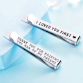 Miniatyrbilde 4 av 7: Stål slipsklips bryllupssett - Far til brudgommen slipsklips - Far til bruden slipsklips Set of 2 White
