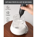 Miniatyrbilde 2 av 4: Elektrisk melkeskummer, oppladbar USB-c melkeskummer med rustfritt stål stativ automatisk melkeskummer veggmontert stav for kaffe, latte og cappu