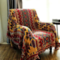 Miniatyrbild 1 av 5: Bohemisk Geometrisk Pläd, Boho Tyg Soffa Pläd Matta Överdrag För Soffa Säng Stol Vardagsrum, Sovrum