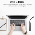 Pikkukuva 2 / 5: Usb-C-keskitin 4-in-1 Kannettava Seos Usb Type C - 4 Usb 2.0 480mbps Portti Keskitin Adapteri