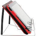 Miniatyrbillede 5 af 5: Bogstøtte, Fold-n-Stow Metal Bogstand Justerbar og Bærbar Læsning Bogstøtter Multifunktionel Stativ Holder til Lærebog, Ipad, Kogebog (Sort)