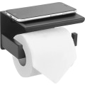 Pikkukuva 5 / 5: Musta itseliimautuva WC-paperiteline hyllyllä, seinään kiinnitettävä WC-paperiteline kylpyhuoneeseen, Sus 304 ruostumaton teräs, poraamaton WC-paperiteline