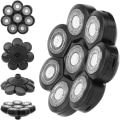 Miniatyrbillede 2 af 5: 8 Hoveder Elektrisk Skraber Reserveblade, Vaskbar Flydende Elektrisk Rotations Skraberhoved Til Mænd, Nem Installation (1 stk, Sort)