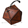 Miniatyrbild 2 av 5: Läder Tärningsväska Polygon Förvaringsficka Med Dragkedja För Brädspel