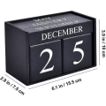 Miniatyrbilde 3 av 4: Tretre skrivebordsblokker kalender - evig blokk måned datovisning hjemmekontor dekorasjon, svart