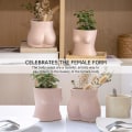Miniatyrbillede 5 af 5: Keramisk Butt Blomsterpotte, Plantepotte Med Dræning Til Blomster, Kunstfulde Damevaser Boho Chic Hjemmeindretning (bund, Spættet Pink)